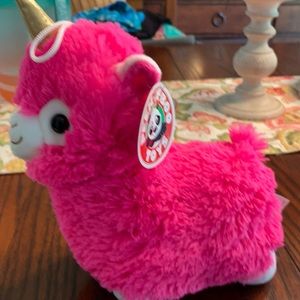 Peek a boo pink Llama unicorn stuff animal